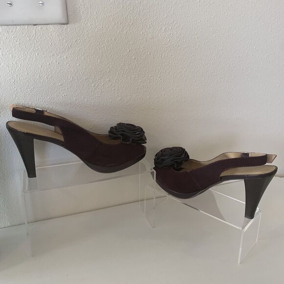 Vintage Genuine Suede Open Toe 4-Inch Pump Heels Size 9 2001 - Picture 6 of 8